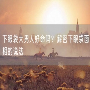 下眼袋大男人好命吗？解密下眼袋面相的说法