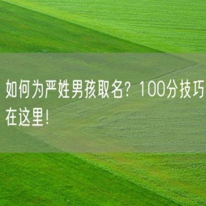 如何为严姓男孩取名？100分技巧在这里！