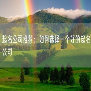 起名公司推荐：如何选择一个好的起名公司