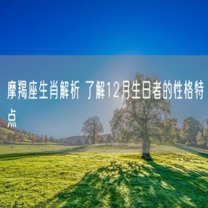 摩羯座生肖解析 了解12月生日者的性格特点