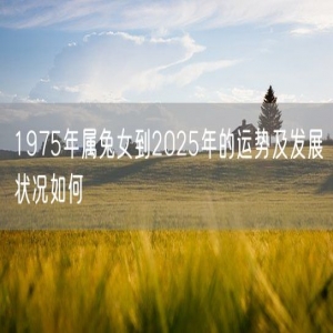 1975年属兔女到2025年的运势及发展状况如何
