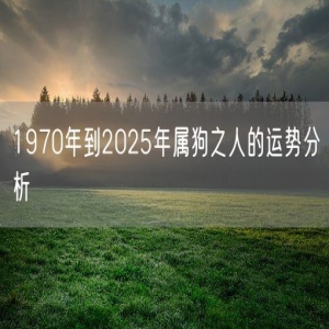 1970年到2025年属狗之人的运势分析