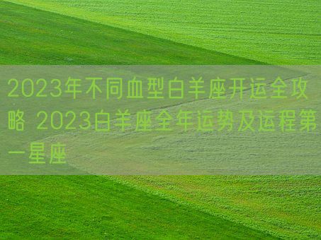 2023年不同血型白羊座开运全攻略 2023白羊座全年运势及运程第一星座(图1)