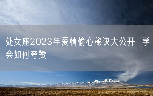 处女座2023年爱情偷心秘诀大公开  学会如何夸赞(图1)