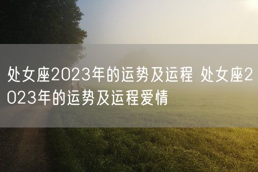 处女座2023年的运势及运程 处女座2023年的运势及运程爱情(图1)