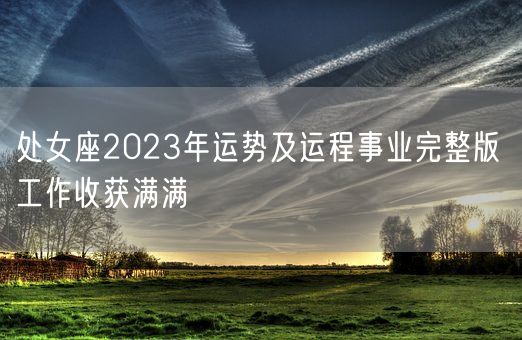 处女座2023年运势及运程事业完整版 工作收获满满(图1)