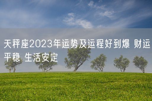 天秤座2023年运势及运程好到爆 财运平稳 生活安定(图1)