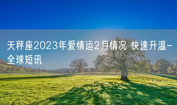 天秤座2023年爱情运2月情况 快速升温-全球短讯(图1)