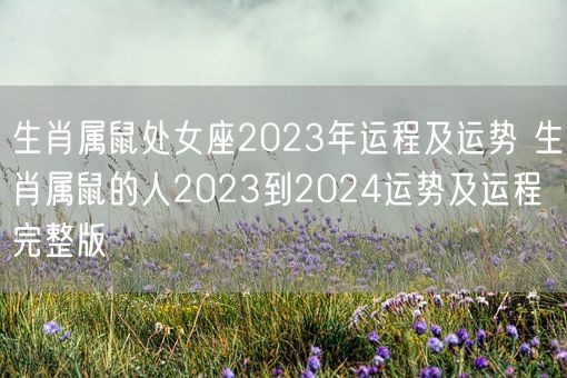 生肖属鼠处女座2023年运程及运势 生肖属鼠的人2023到2024运势及运程完整版(图1)