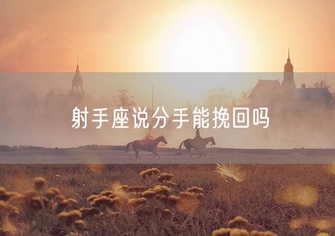 射手座说分手能挽回吗(图1)