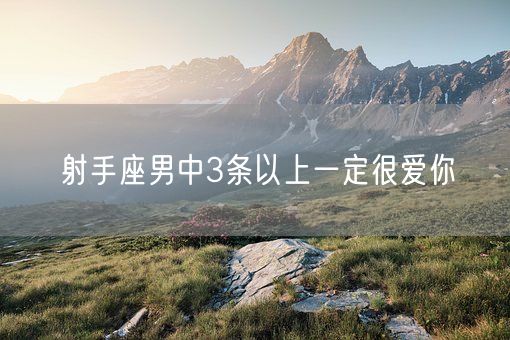 射手座男中3条以上一定很爱你(图1)
