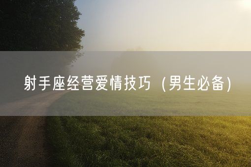 射手座经营爱情技巧（男生必备）(图1)
