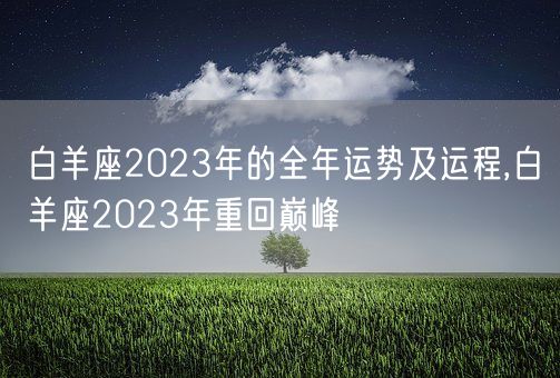 白羊座2023年的全年运势及运程,白羊座2023年重回巅峰(图1)
