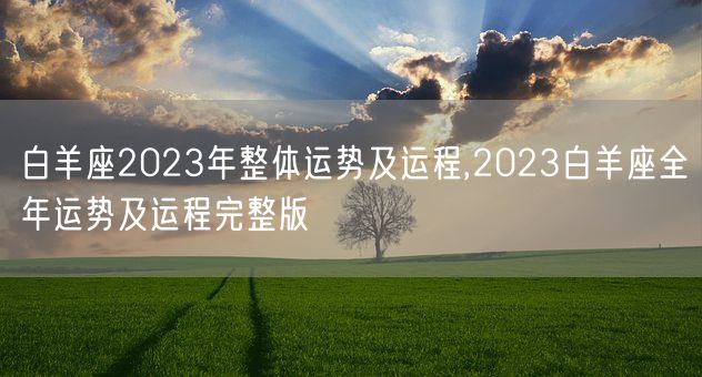 白羊座2023年整体运势及运程,2023白羊座全年运势及运程完整版(图1)