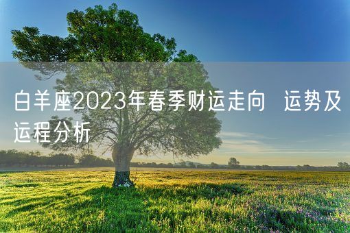 白羊座2023年春季财运走向 运势及运程分析(图1) 白羊座2023年春季财运走向 运势及运程分析(图1)