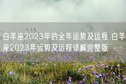 白羊座2023年的全年运势及运程 白羊座2023年运势及运程详解完整版(图1) 白羊座2023年的全年运势及运程 白羊座2023年运势及运程详解完整版(图1)