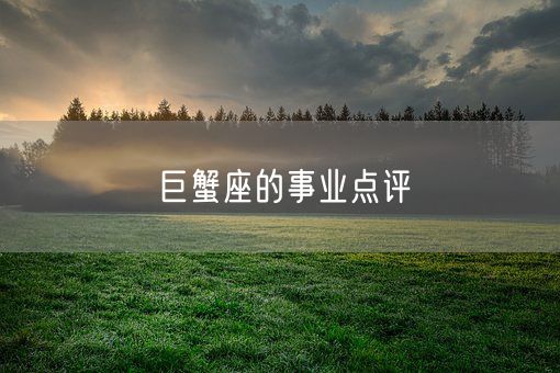 巨蟹座的事业点评(图1)