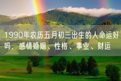 1990年农历五月初三出生的人命运好吗，感情婚姻、性格、事业、财运(图1)