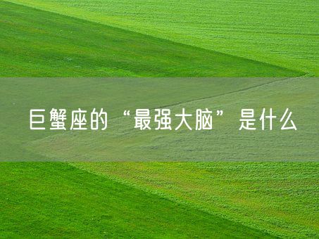 巨蟹座的“最强大脑”是什么(图1)