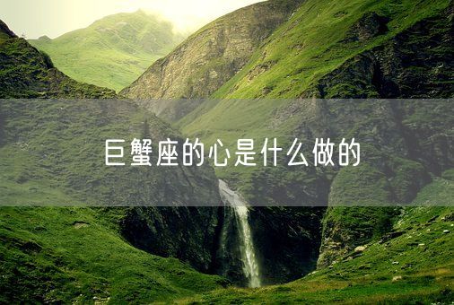 巨蟹座的心是什么做的(图1)