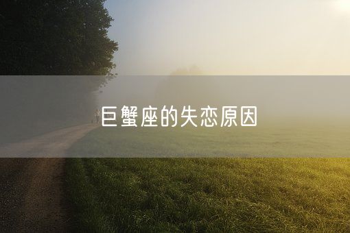 巨蟹座的失恋原因(图1)