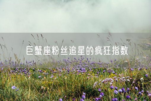 巨蟹座粉丝追星的疯狂指数(图1)