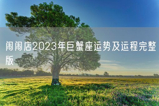 闹闹店2023年巨蟹座运势及运程完整版(图1)