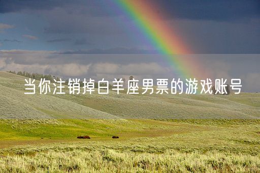 当你注销掉白羊座男票的游戏账号(图1) 当你注销掉白羊座男票的游戏账号(图1)