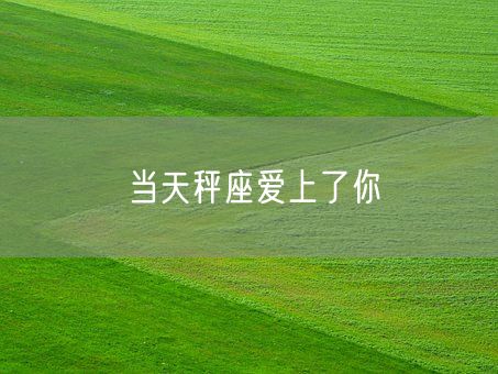 当天秤座爱上了你(图1)