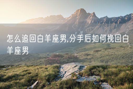 怎么追回白羊座男,分手后如何挽回白羊座男(图1) 怎么追回白羊座男,分手后如何挽回白羊座男(图1)