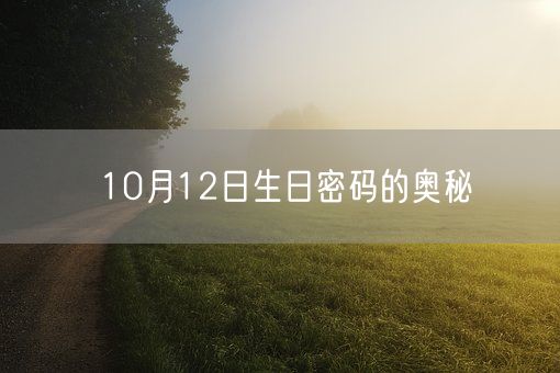 10月12日生日密码的奥秘(图1)