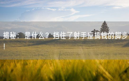 揭秘：是什么？挡住了射手座搞钱的脚步！(图1)