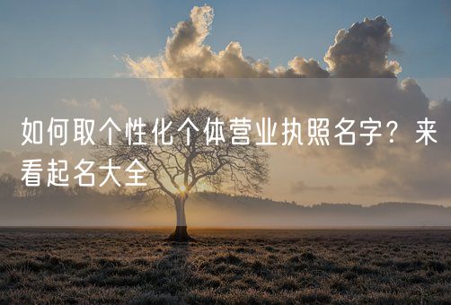 如何取个性化个体营业执照名字？来看起名大全(图1)