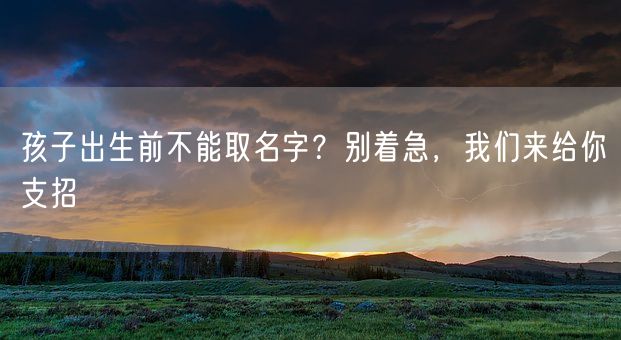 孩子出生前不能取名字？别着急，我们来给你支招(图1)