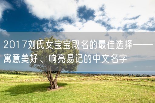 2017刘氏女宝宝取名的最佳选择——寓意美好、响亮易记的中文名字(图1)