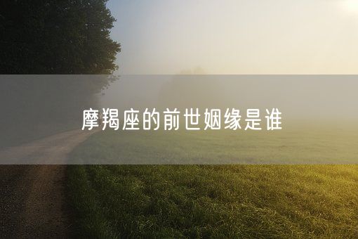 摩羯座的前世姻缘是谁(图1)