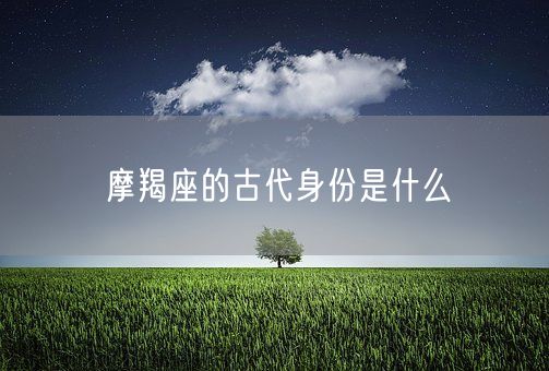 摩羯座的古代身份是什么(图1)