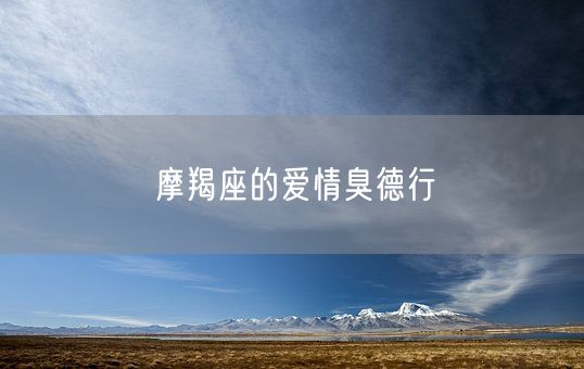 摩羯座的爱情臭德行(图1)