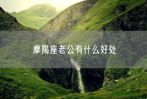 摩羯座老公有什么好处(图1)