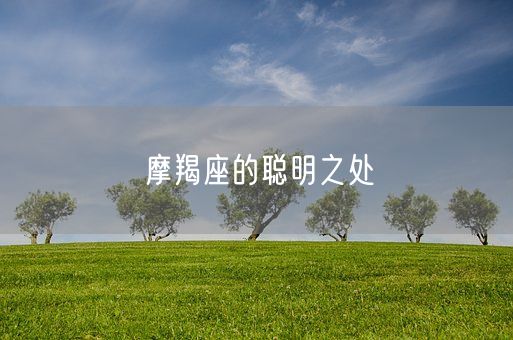 摩羯座的聪明之处(图1)