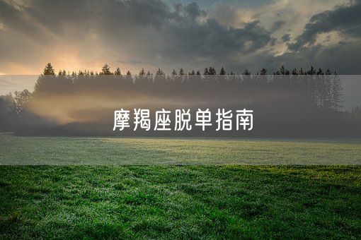 摩羯座脱单指南(图1)