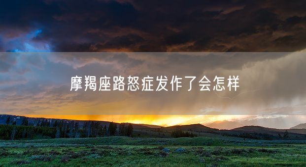 摩羯座路怒症发作了会怎样(图1)