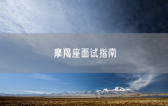 摩羯座面试指南(图1)