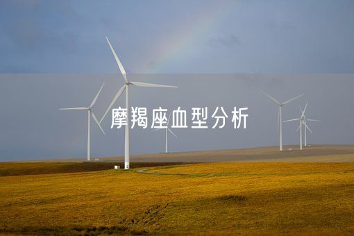 摩羯座血型分析(图1)