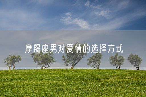 摩羯座男对爱情的选择方式(图1)