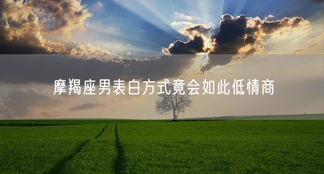 摩羯座男表白方式竟会如此低情商(图1)