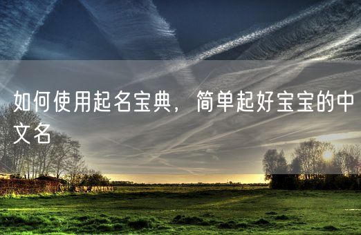 如何使用起名宝典，简单起好宝宝的中文名(图1)