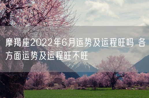 摩羯座2022年6月运势及运程旺吗 各方面运势及运程旺不旺(图1) 摩羯座2022年6月运势及运程旺吗 各方面运势及运程旺不旺(图1)