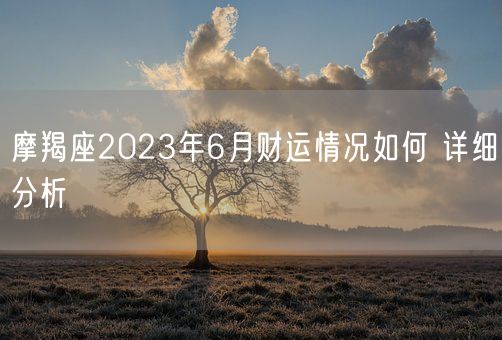摩羯座2023年6月财运情况如何 详细分析(图1) 摩羯座2023年6月财运情况如何 详细分析(图1)