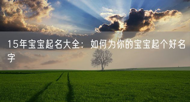 15年宝宝起名大全：如何为你的宝宝起个好名字(图1)